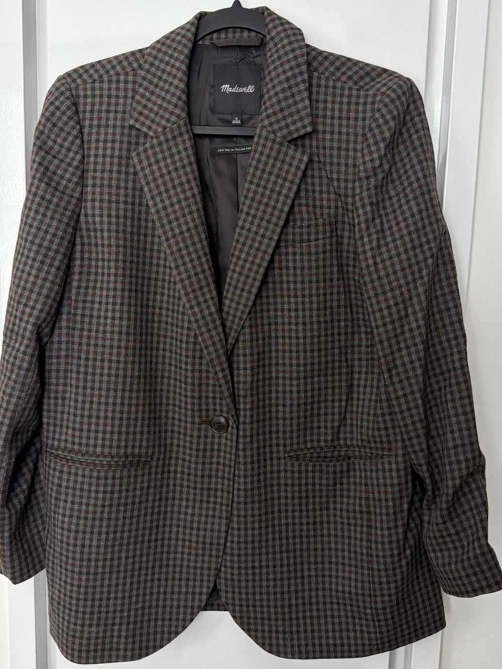 Madewell Plaid Single-Button Blazer